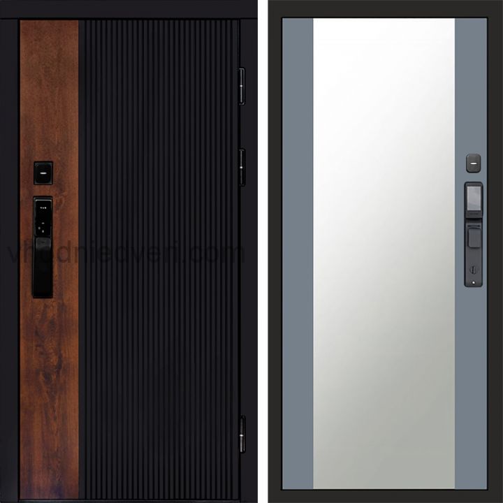 Входная дверь Termo-door ПРЕСТИЖ с электрозамком - Зеркало Грей софт