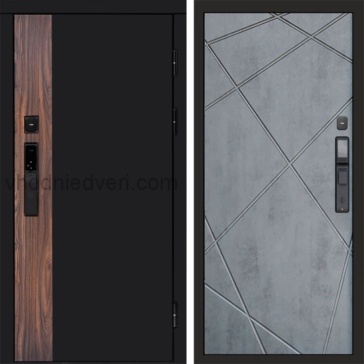 Входная дверь Termo-door ТОР с электрозамком - Лучи Бетон темный