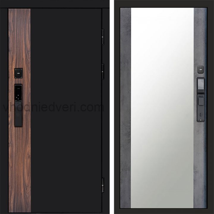 Входная дверь Termo-door ТОР с электрозамком - Зеркало Бетон темный