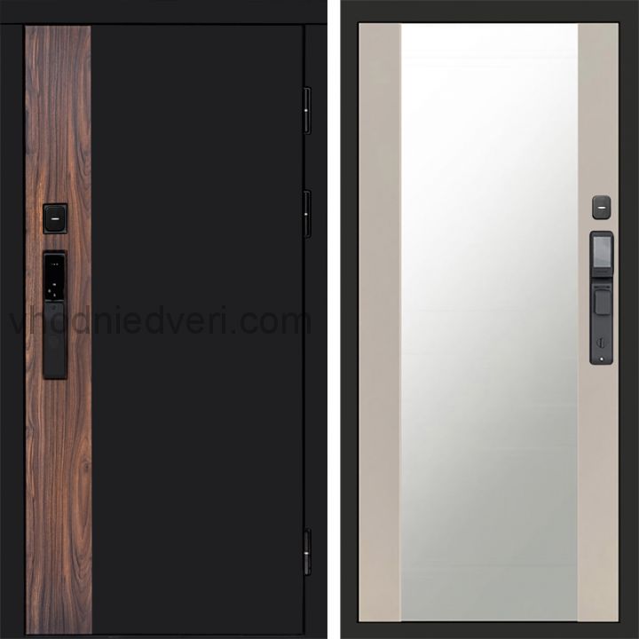 Входная дверь Termo-door ТОР с электрозамком - Зеркало Слоновая кость