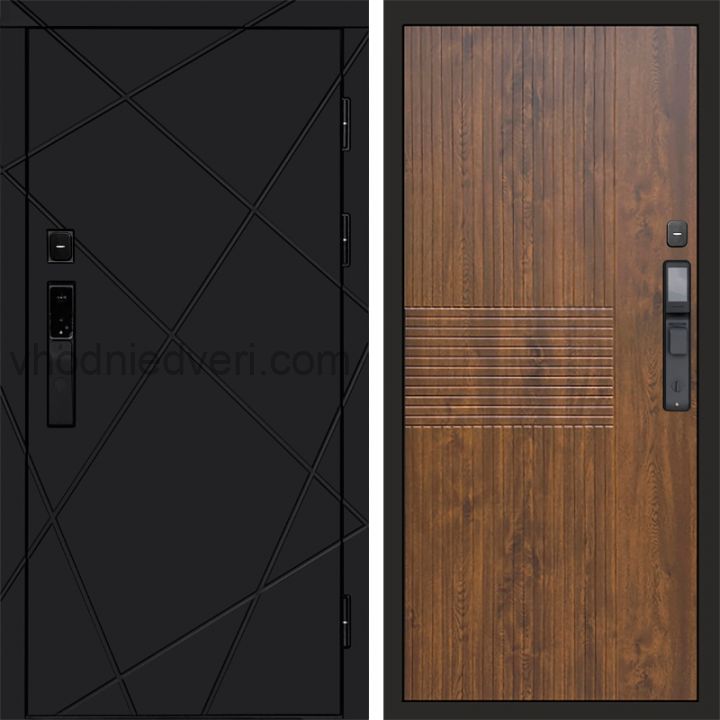 Входная дверь Termo-door ЛУЧИ BLACK с электрозамком - Мастино Дуб