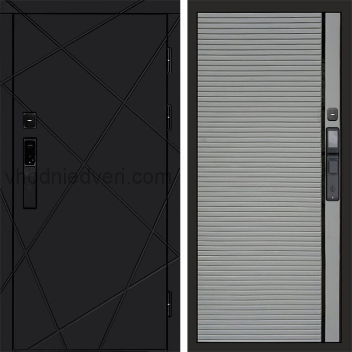 Входная дверь Termo-door ЛУЧИ BLACK с электрозамком - Porte Грей софт