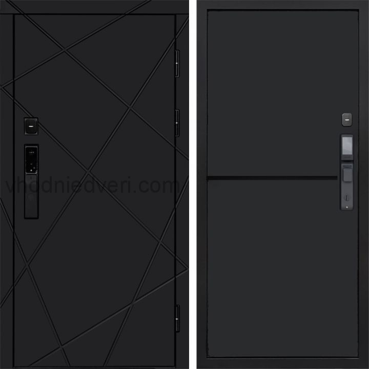 Входная дверь Termo-door ЛУЧИ BLACK с электрозамком - Нео Black
