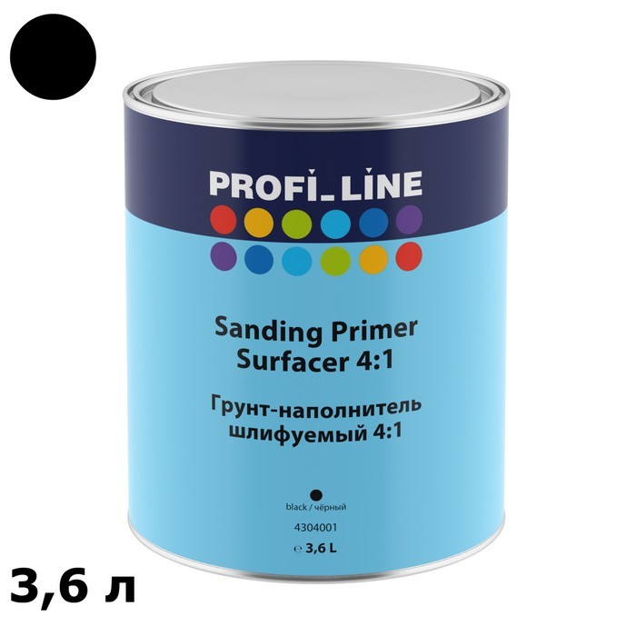 Profi Line Грунт-наполнитель шлифуемый 4:1, черный, объем 3,6л.