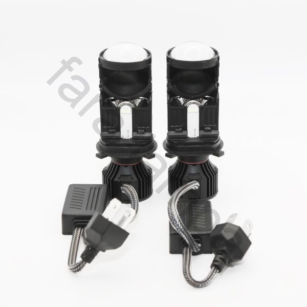 Светодиодные мини линзы автолампы в фары H4 (P43t)