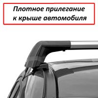 Багажник на крышу Toyota Wish AE20, 2009-2017, Lux City (без выступов), с замком, серебристые крыловидные дуги