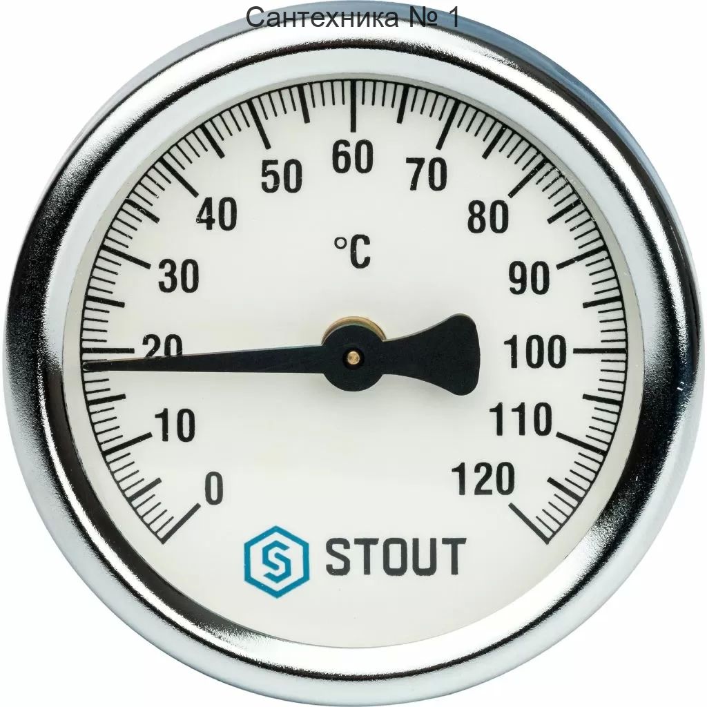 Термометр биметаллический накладной с пружиной Stout (корпус ? 63 мм)