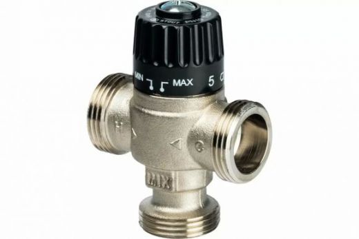 Термостатический смесительный клапан для систем отопления и ГВС 1* НР Stout центральное смешивание (35-60 °С, KVs 1.8 м3/ч)