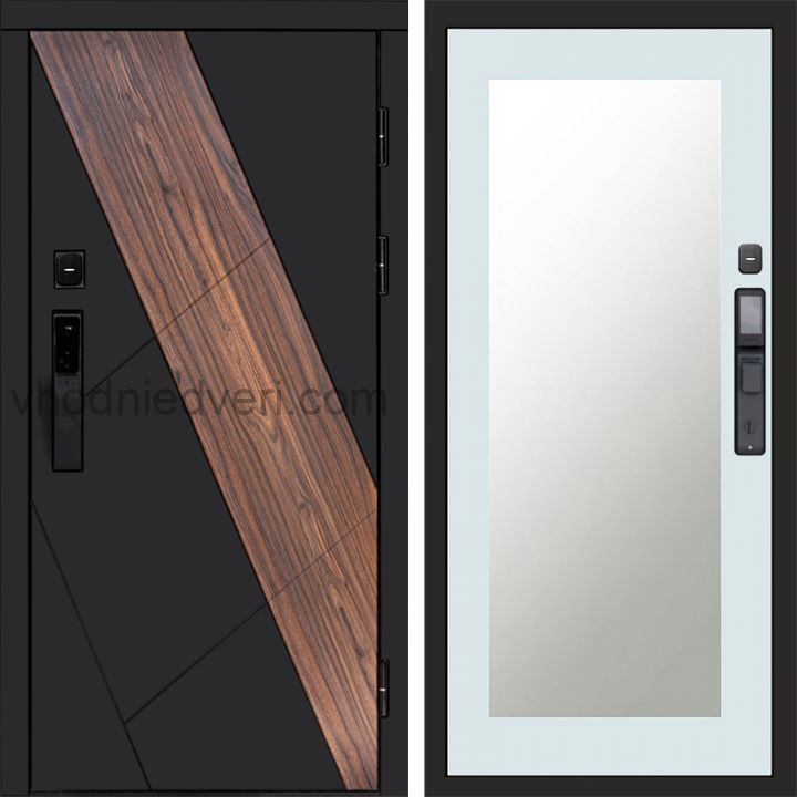 Входная дверь Termo-door НОВА с электрозамком - Зеркало Триумф Белый софт