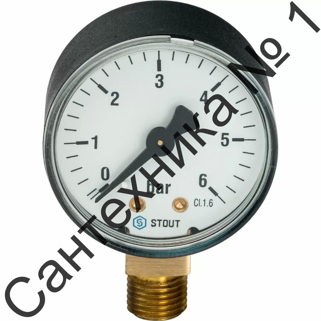 Манометр радиальный Stout (корпус ? 50 мм) SIM-0010-500608
