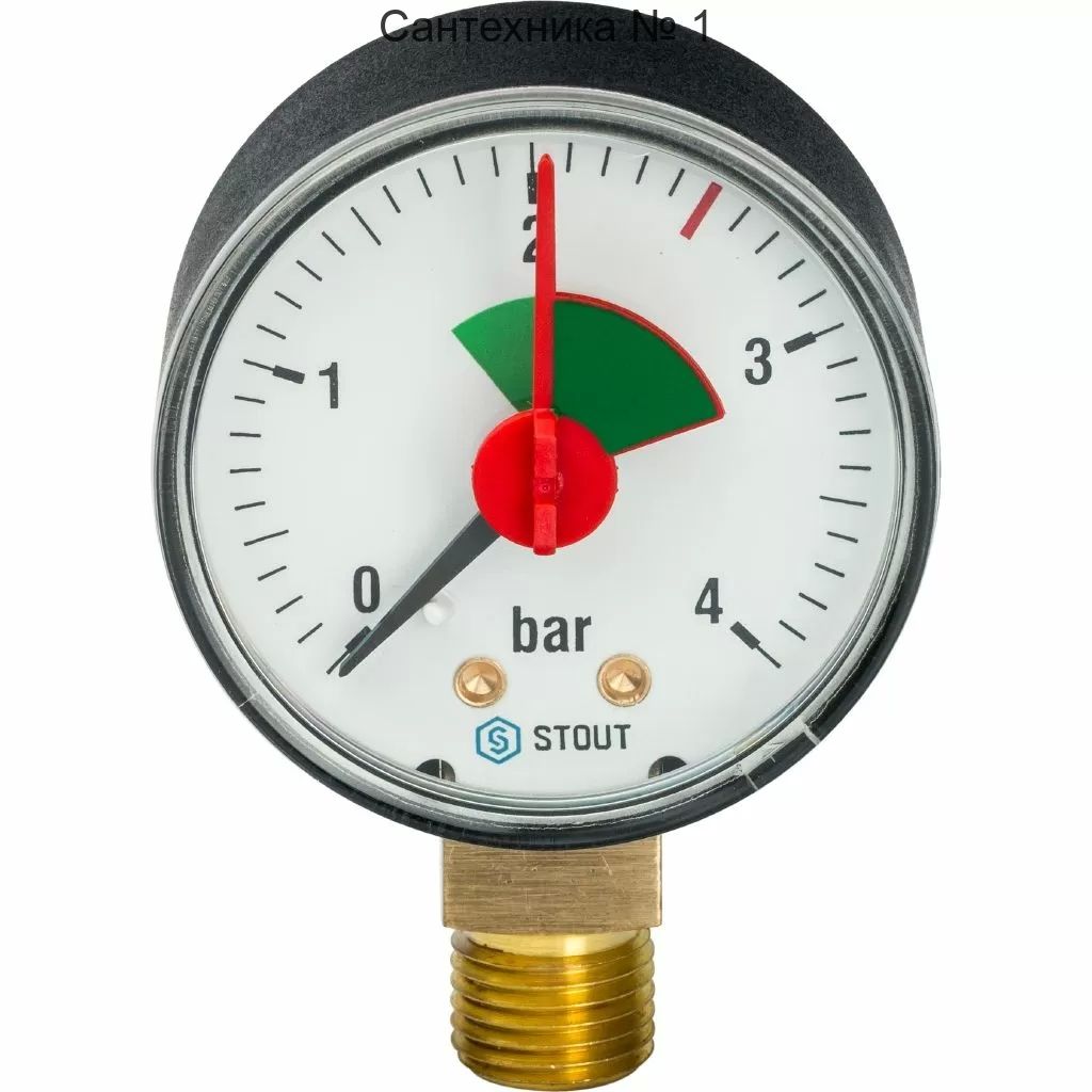 Манометр радиальный с указателем предела Stout (корпус ? 50 мм) SIM-0008-500408