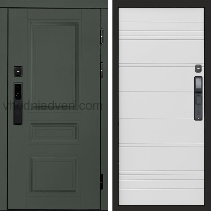 Входная дверь Termo-door ОРЕГОН GREEN с электрозамком - White line
