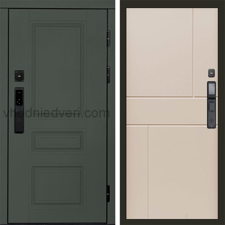 Входная дверь Termo-door ОРЕГОН GREEN с электрозамком - Горизонт Слоновая кость