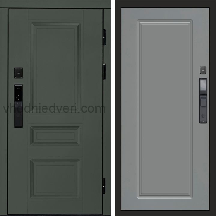 Входная дверь Termo-door ОРЕГОН GREEN с электрозамком - Гранд Грей софт