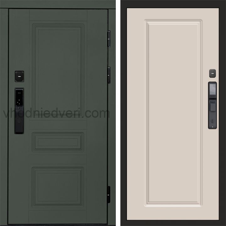 Входная дверь Termo-door ОРЕГОН GREEN с электрозамком - Гранд Слоновая кость