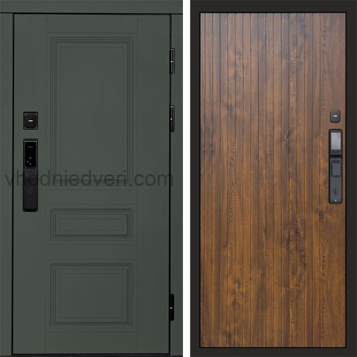 Входная дверь Termo-door ОРЕГОН GREEN с электрозамком - Flat Дуб