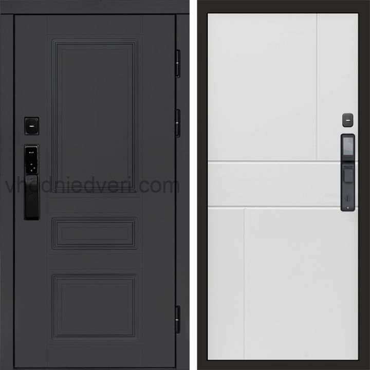 Входная дверь Termo-door ОРЕГОН ГРАФИТ с электрозамком - Горизонт Белый