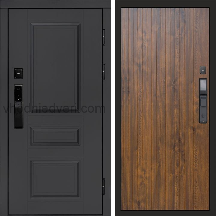 Входная дверь Termo-door ОРЕГОН ГРАФИТ с электрозамком - Flat Дуб
