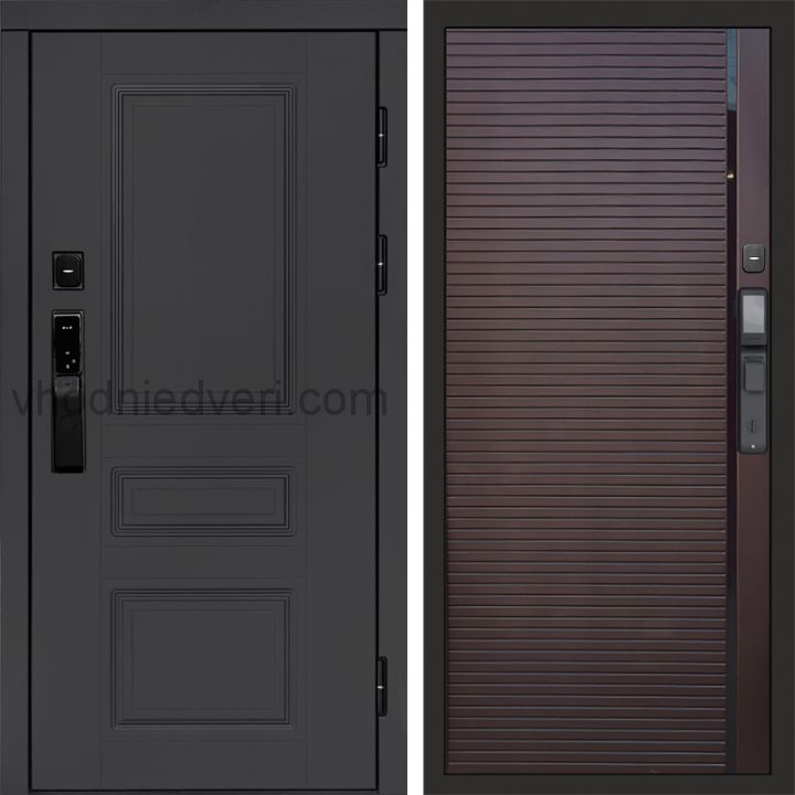 Входная дверь Termo-door ОРЕГОН ГРАФИТ с электрозамком - Porte Шоколад