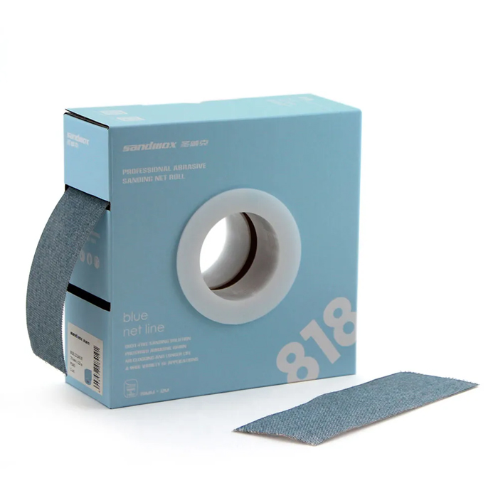 Sandwox Blue Net Шлифовальный рулон на сетчатой основе, оксид алюминия, 70мм. x 12м., P80, липучка