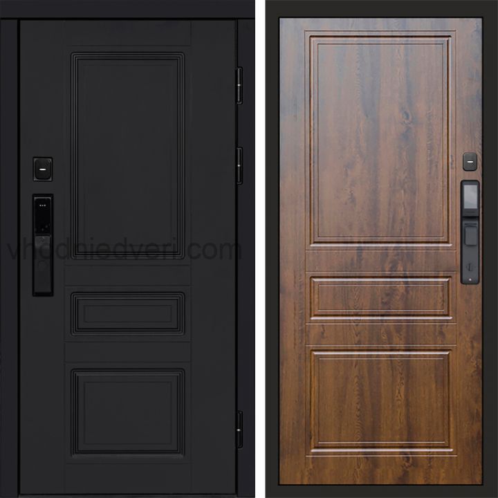Входная дверь Termo-door ОРЕГОН BLACK с электрозамком - Классика Дуб