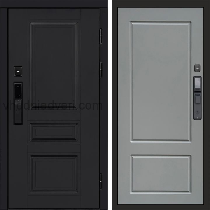 Входная дверь Termo-door ОРЕГОН BLACK с электрозамком - Марсель Грей софт