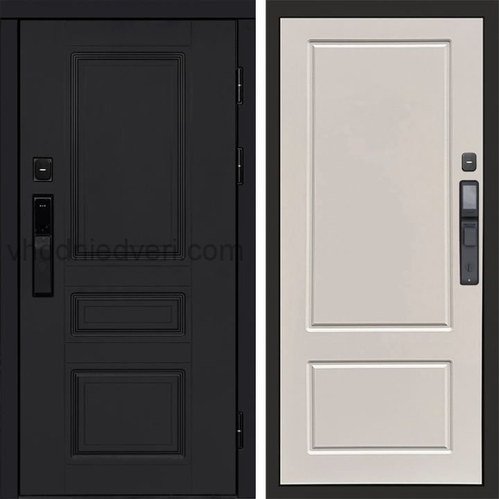 Входная дверь Termo-door ОРЕГОН BLACK с электрозамком - Марсель Слоновая кость