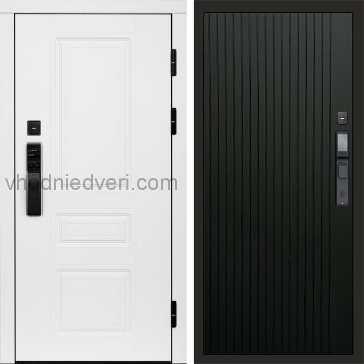 Входная дверь Termo-door ОРЕГОН WHITE с электрозамком - Flat Черный кварц