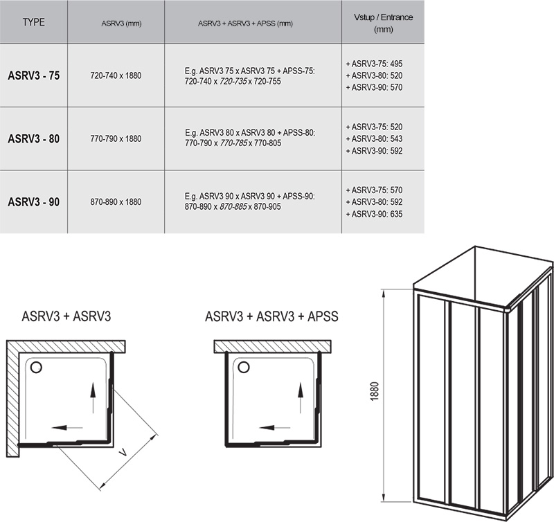 Душевой уголок Ravak Supernova  ASDP3 + APSS стекло грапе 90х120 см ФОТО