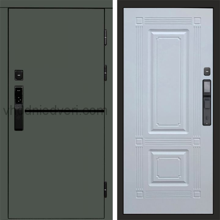 Входная дверь Termo-door ТРЕНД GREEN с электрозамком - Мадрид Белый софт