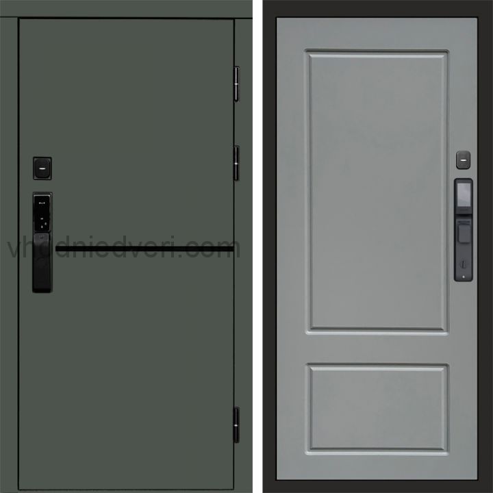 Входная дверь Termo-door ТРЕНД GREEN с электрозамком - Марсель Грей софт