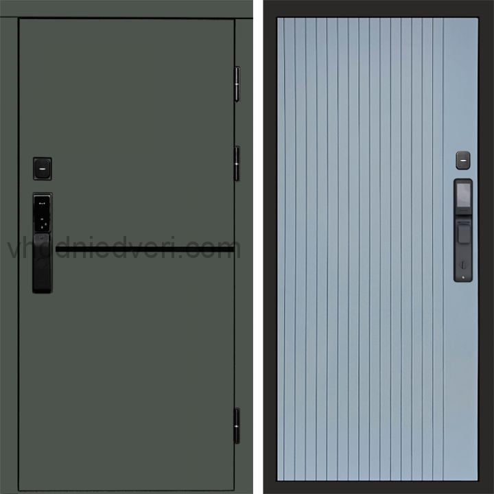 Входная дверь Termo-door ТРЕНД GREEN с электрозамком - Flat Грей софт