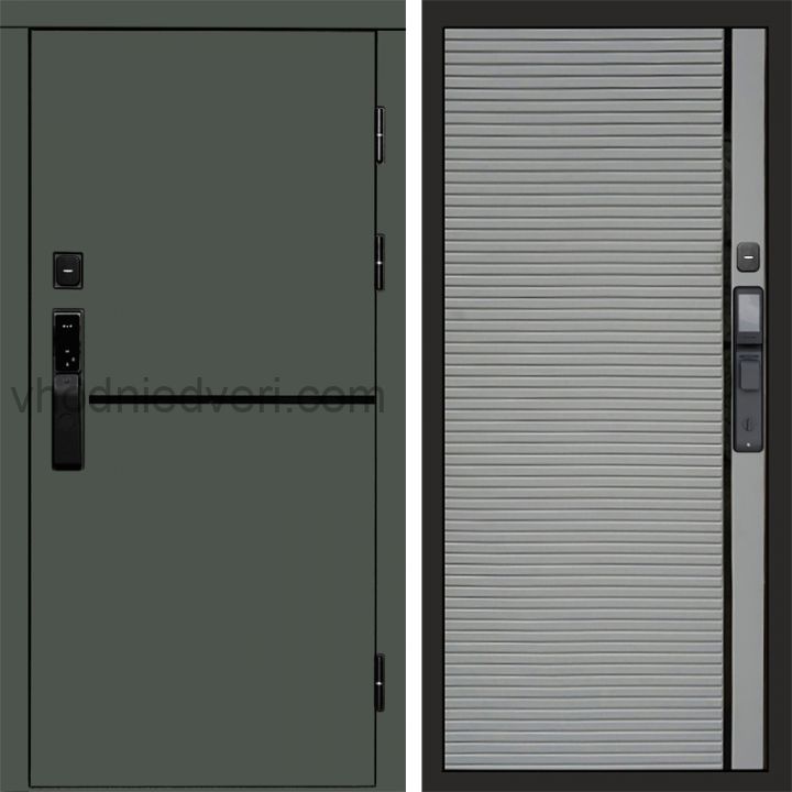 Входная дверь Termo-door ТРЕНД GREEN с электрозамком - Porte Грей софт