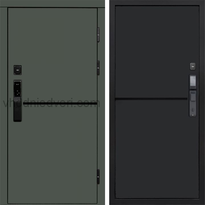 Входная дверь Termo-door ТРЕНД GREEN с электрозамком - Нео Black
