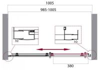 Душевой уголок в нишу Belbagno Uno-195 BF профиль хром 110 см схема 6