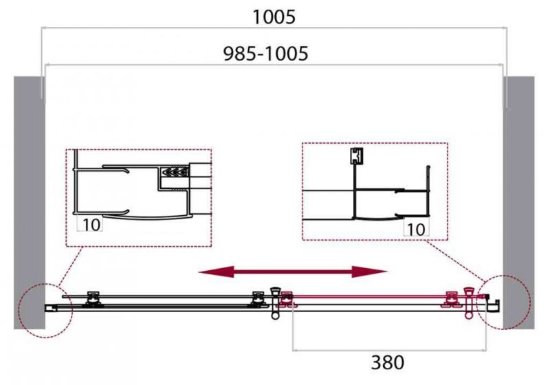 Душевой уголок в нишу Belbagno Uno-195 BF профиль хром 120 см ФОТО