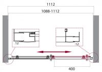 Душевой уголок в нишу Belbagno Uno-195 BF профиль хром 130 см схема 5