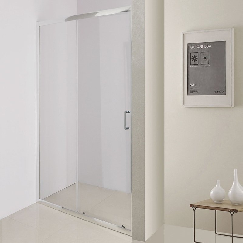 Душевой уголок в нишу Belbagno Uno-195 BF профиль хром 140 см