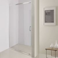 Душевой уголок в нишу Belbagno Uno-195 BF профиль хром 140 см схема 1