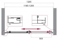 Душевой уголок в нишу Belbagno Uno-195 BF профиль хром 140 см схема 4