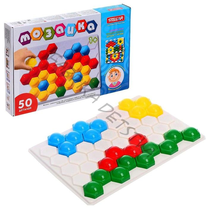 Мозаика, диаметр 40 мм, 50 шт, МИКС