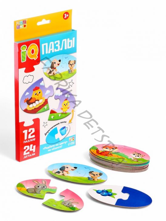 Парные IQ - пазлы «Мамы и малыши», 12 пазлов, 24 детали