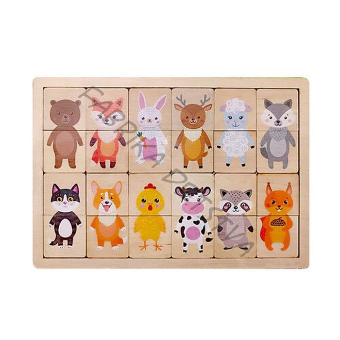 Пазлы из дерева «Половинки. Животные»