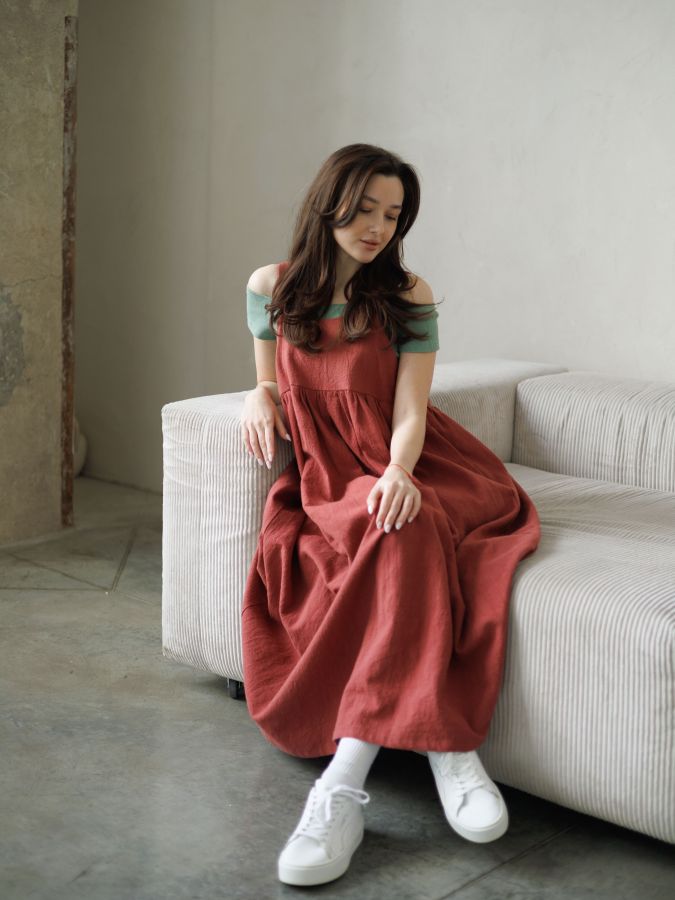 Сарафан Ortica из крапивы терракот