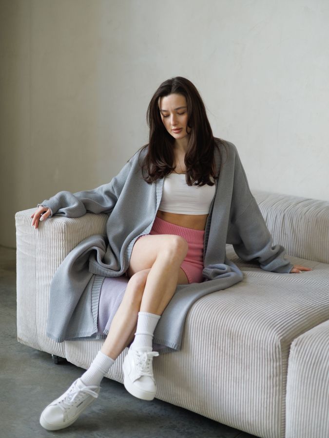 Кардиган двухсторонний длинный