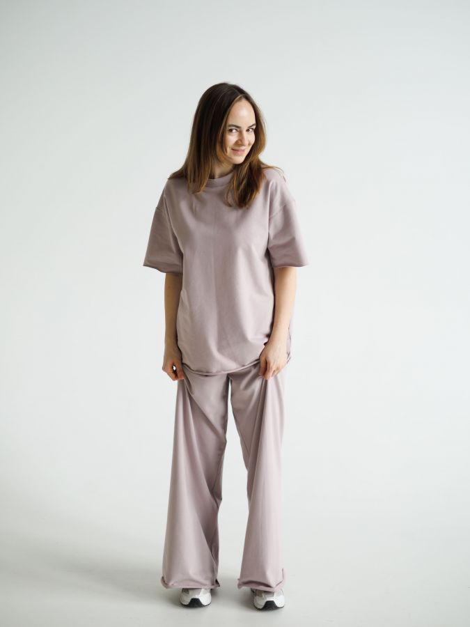 Брюки оверсайз в цвете туман