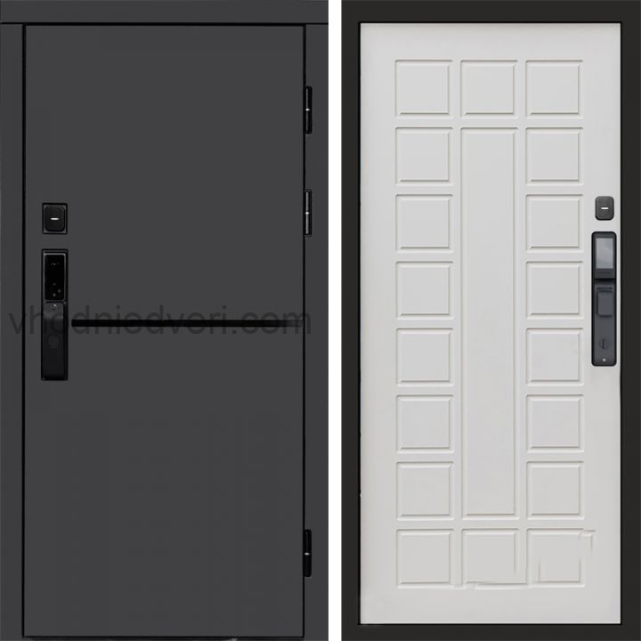 Входная дверь Termo-door ТРЕНД ГРАФИТ с электрозамком - Престиж Бежевый матовый