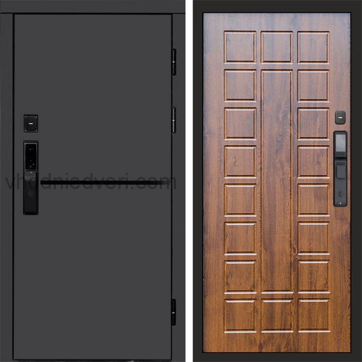 Входная дверь Termo-door ТРЕНД ГРАФИТ с электрозамком - Престиж Дуб