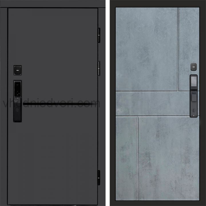 Входная дверь Termo-door ТРЕНД ГРАФИТ с электрозамком - Горизонт Бетон темный