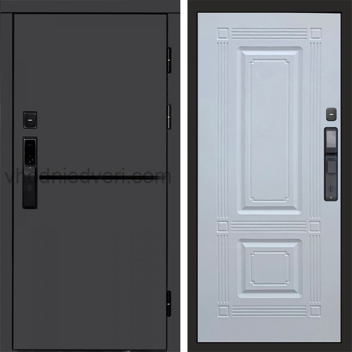 Входная дверь Termo-door ТРЕНД ГРАФИТ с электрозамком - Мадрид Белый софт